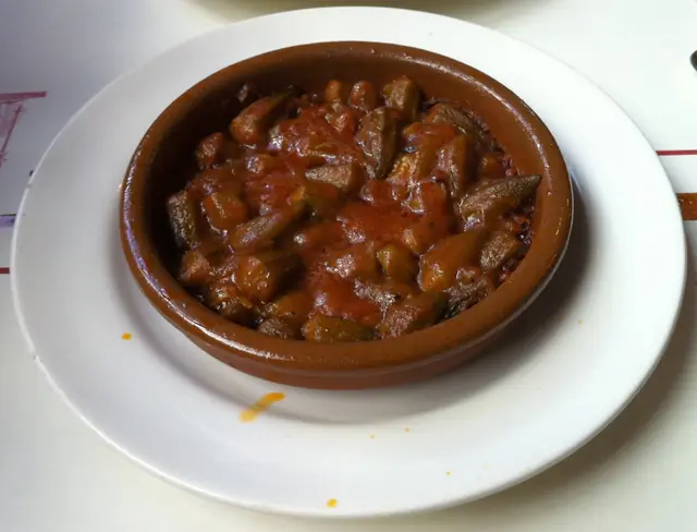 Okra in tomato, Greek catering, illustrative photo