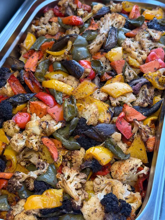 Briam (oven-roasted vegetables), Greek catering, illustrative photo
