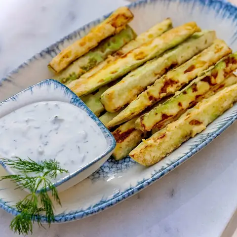 Fried courgette, Greek catering, illustrative photo